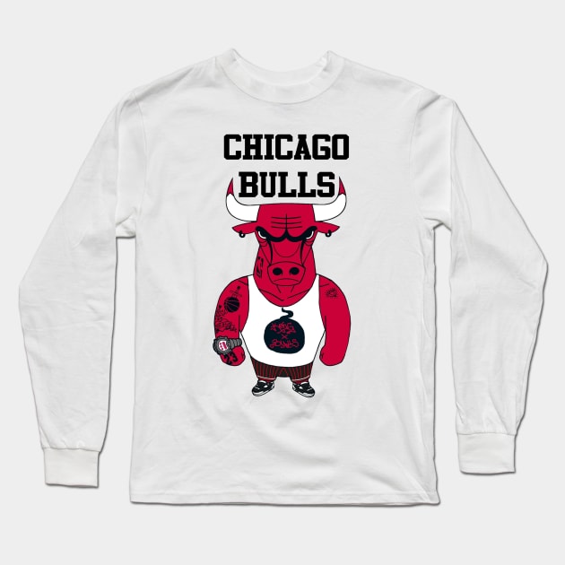 Chicago Bulls Long Sleeve T-Shirt by popcorn